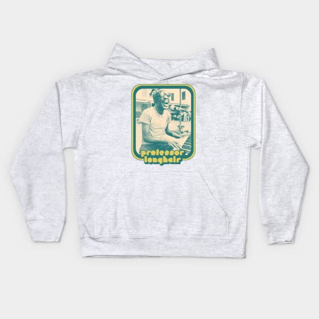 Professor Longhair / Retro Fan Design Kids Hoodie by DankFutura